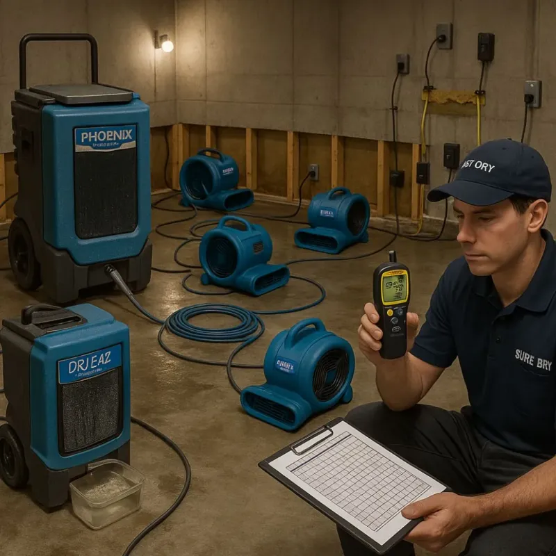 Structural Drying and Dehumidification process in Upper Brookville, NY